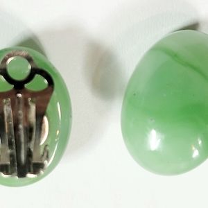 Clips on Jade earrings
